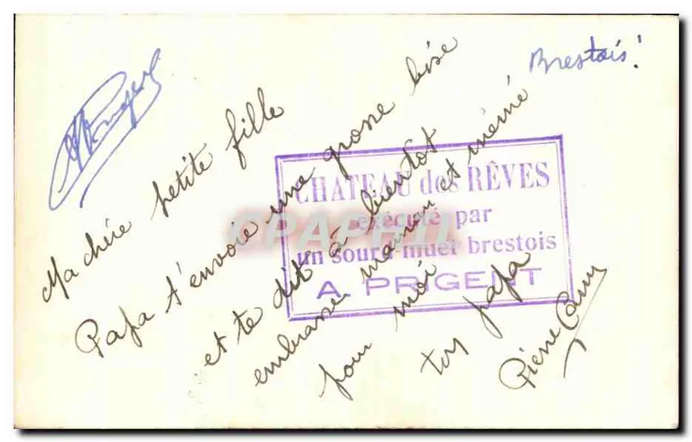Castelo dos Sonhos — modelo reduzido — executado por um surdo-mudo breton em Pregent - Verso
