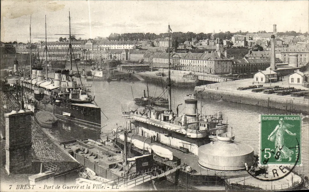 Brest - Militärhafen und die Stadt - LL' - Vorderseite