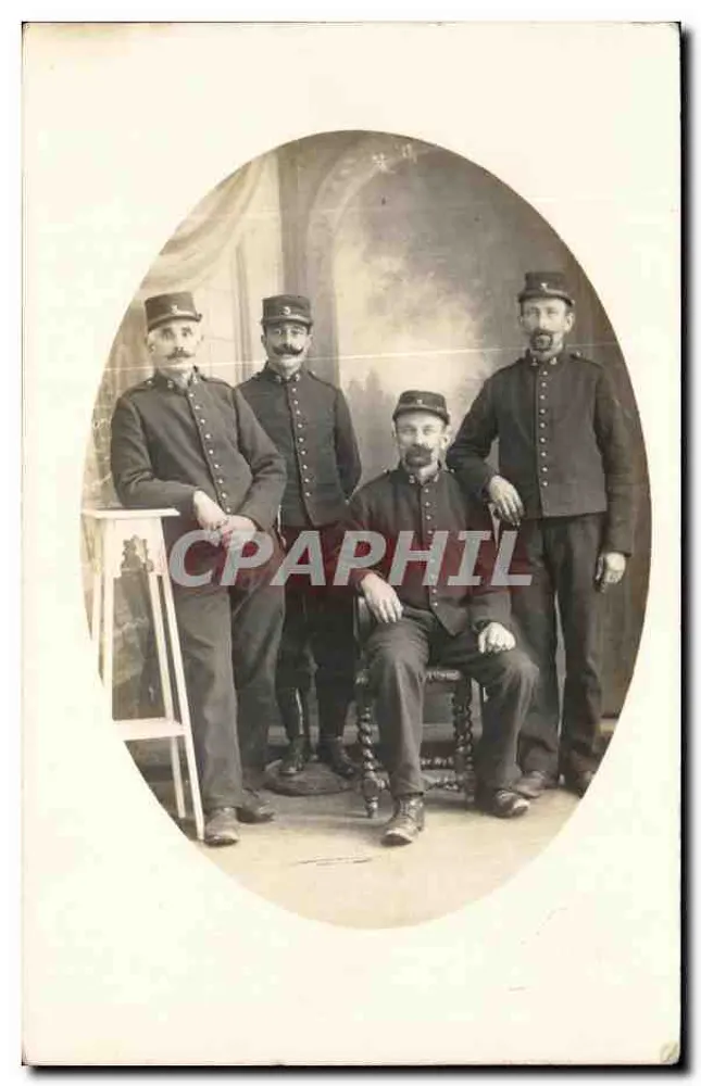 Quatro soldados — estúdio fotográfico — Y. Le Bourdonnec, Brest - Frente