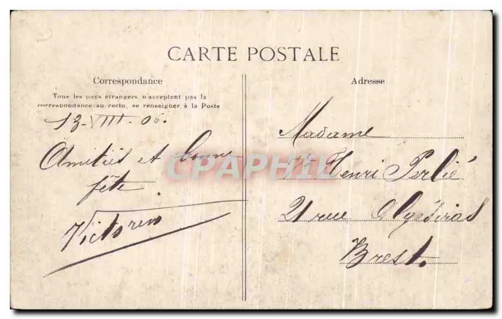 BREST — Panoramablick auf den Hafen — Ansichtskarte Nr. 361 - Rückseite