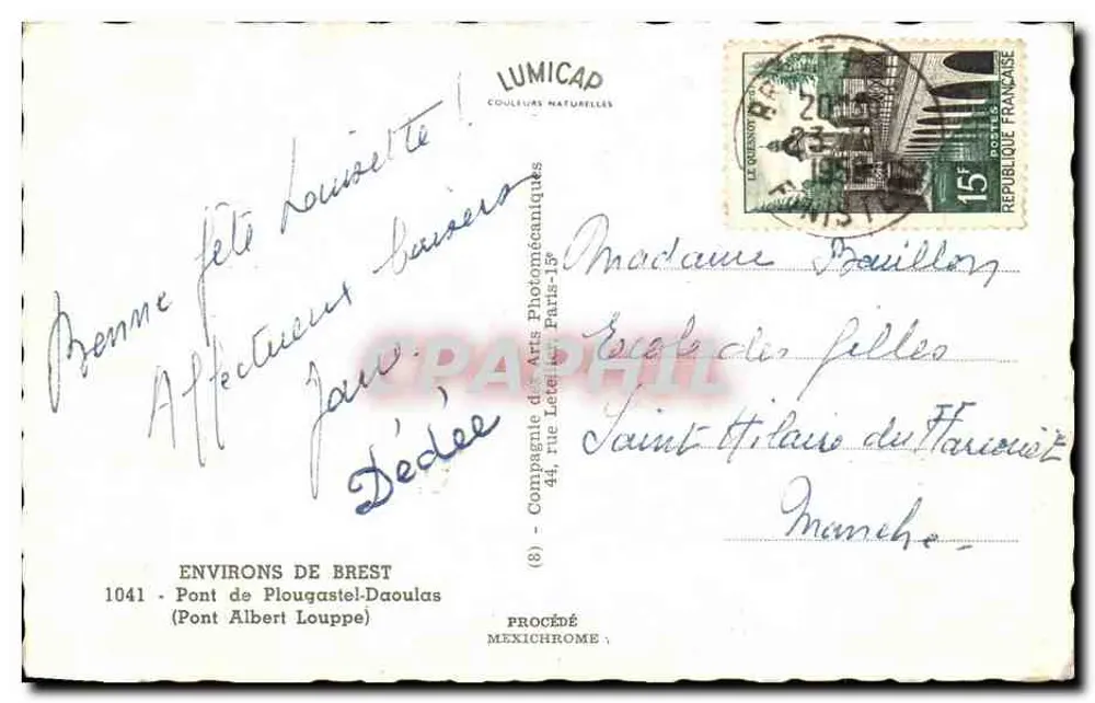 Brücke Albert Louppe — Um Brest — Lumicap - Rückseite