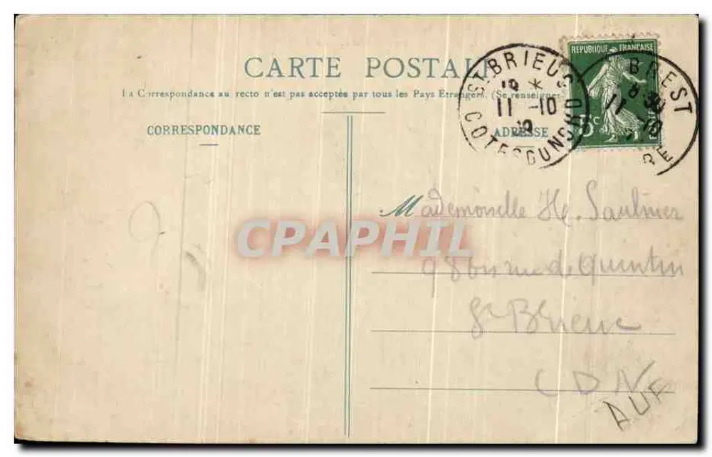 BREST - A Baía — vista marítima com navios — editor F.T. n°20 - Verso