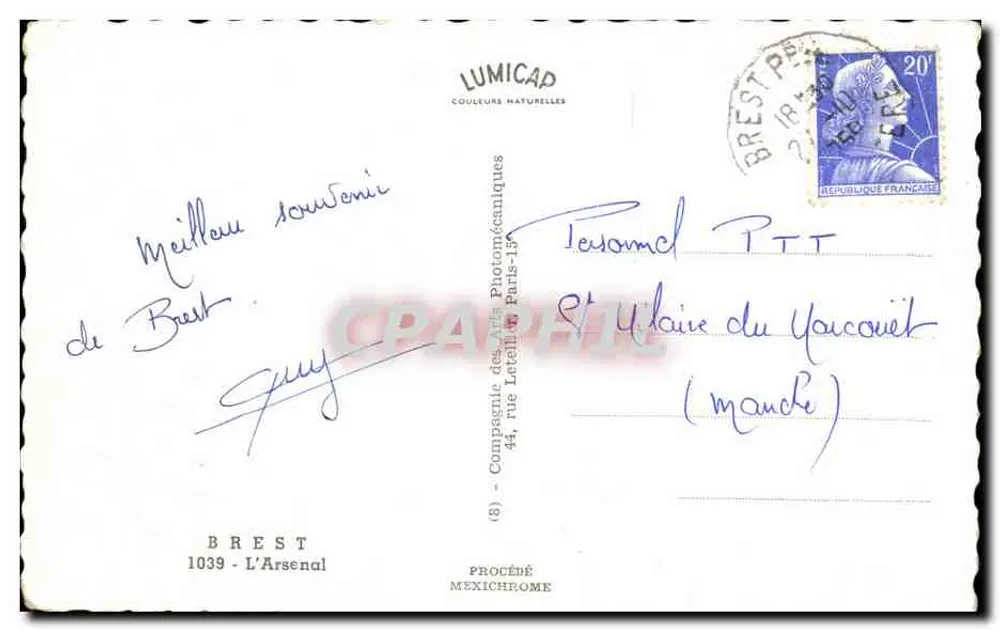 Porto de Brest — Arsenal naval — editor LUMICAP - Verso