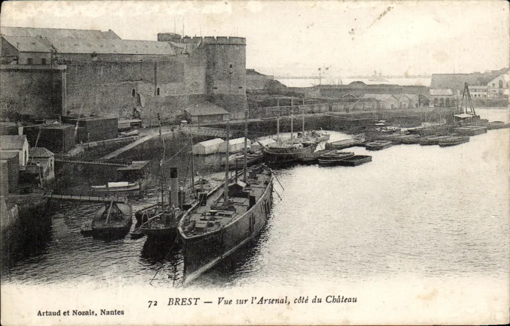 Brest — Ansicht des Arsenal, Seite des Schlosses — Artaud et Nozais, Nantes, n°72 - Vorderseite