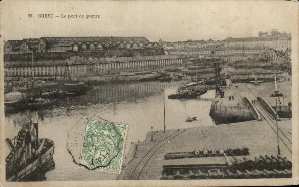 BREST — Le port de guerre — éditeur imprimeur non visible, n° 28 - Frente