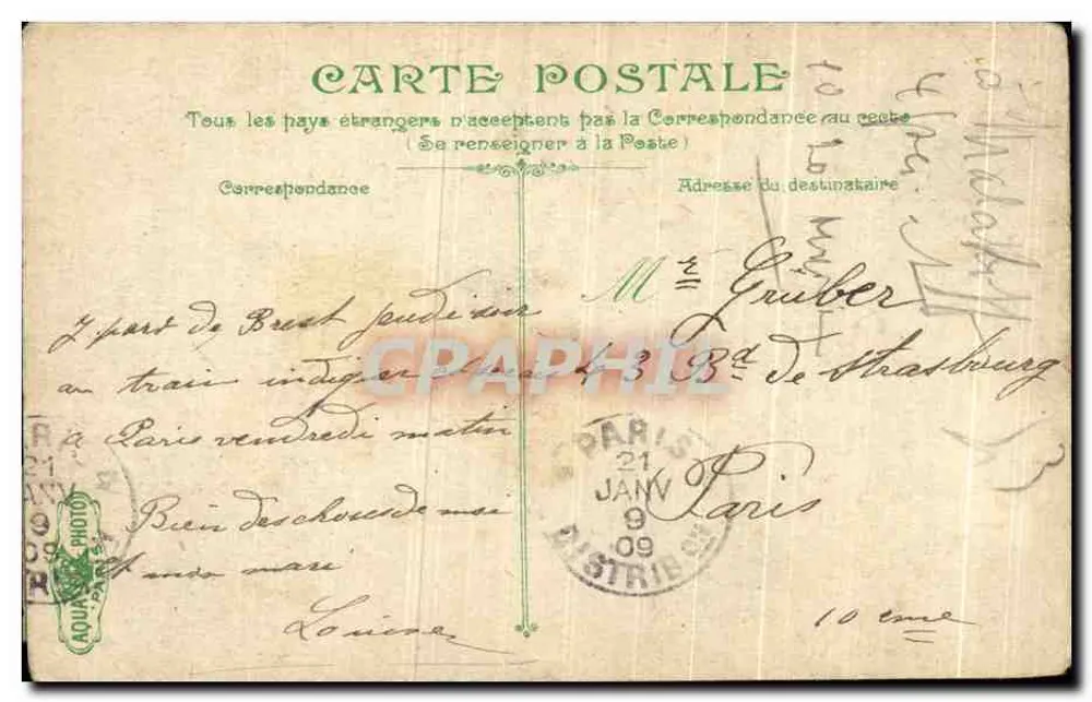 Port de Brest — vue du port avec pont métallique — éditeur imprimeur non visible - Verso
