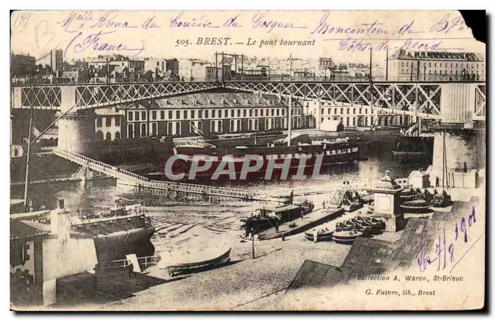 Brest — Le pont tournant — G. Faire, lib., Brest - Vorderseite