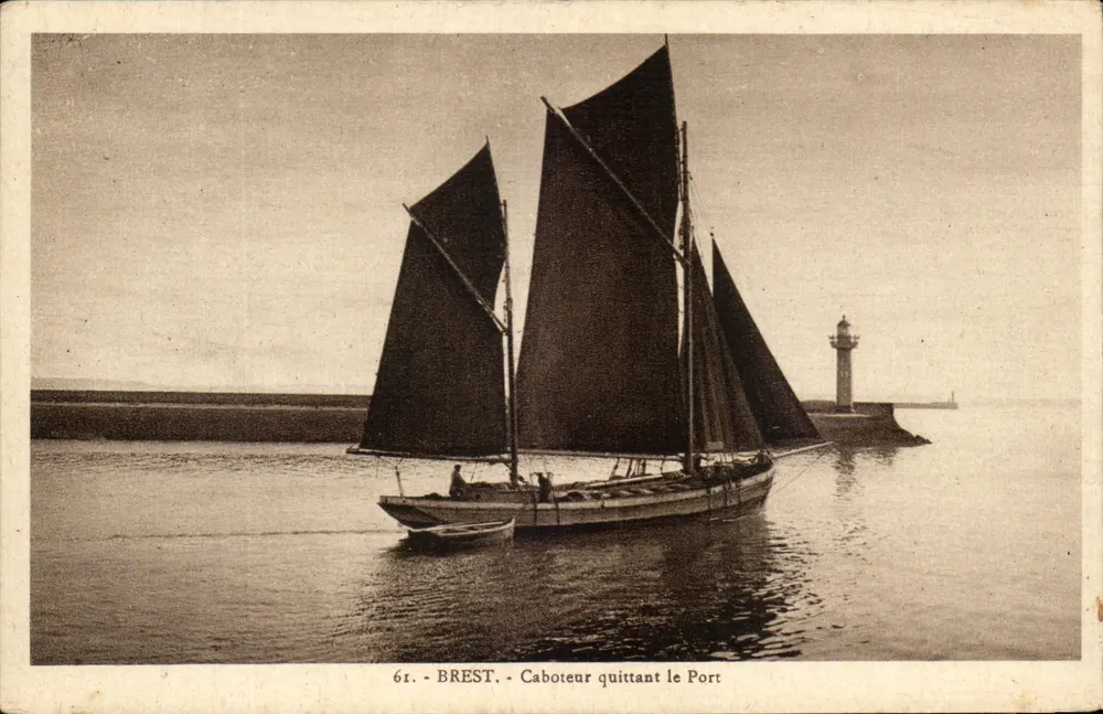 BREST - Cabotiere che lascia il porto — Edizione 'La Cigogne', Parigi - Recto