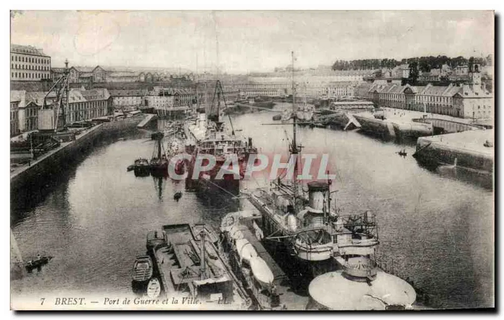 Brest — Militärhafen und die Stadt — Verlag L.L. n°7 - Vorderseite