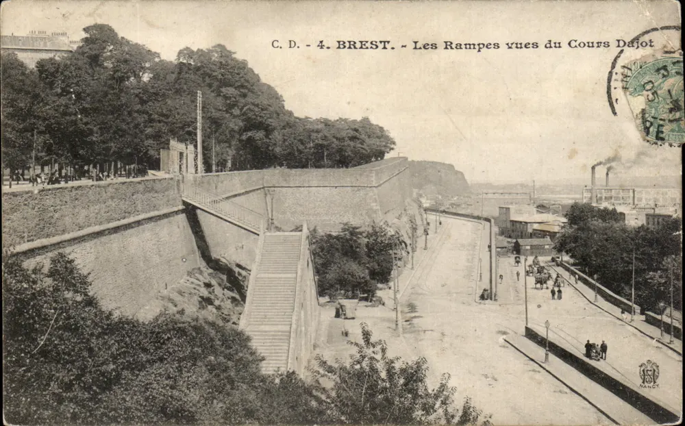 Brest - Les Rampes vues du Cours Dajot — C.D. - 4. BREST. — Les Rampes vues du Cours Dajot - Vorderseite