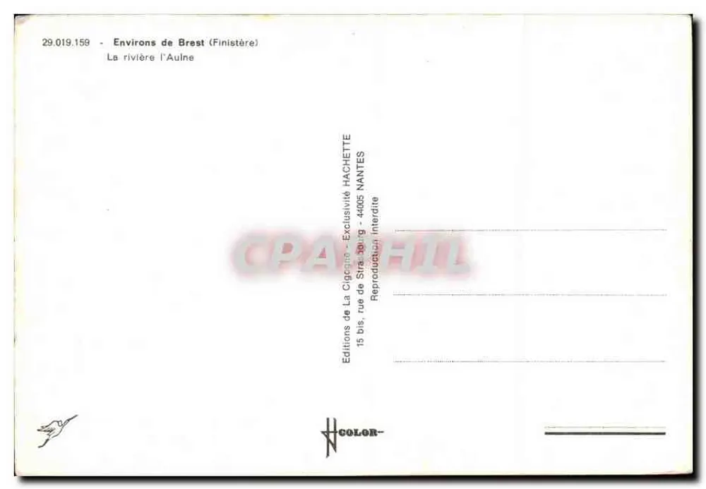 L'Aulne — Rio na Bretanha — Edições La Cigogne Hachette - Verso