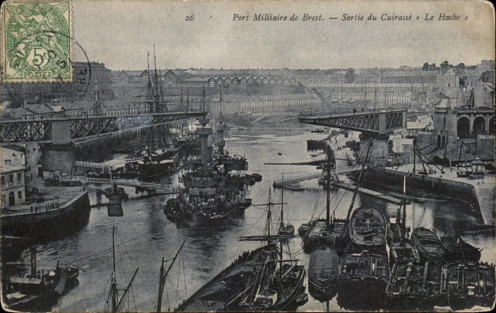 Militärhafen von Brest — Abfahrt des Schlachtschiffes « Le Hoche » — unbekannter Verleger, Nr. 26 - Vorderseite