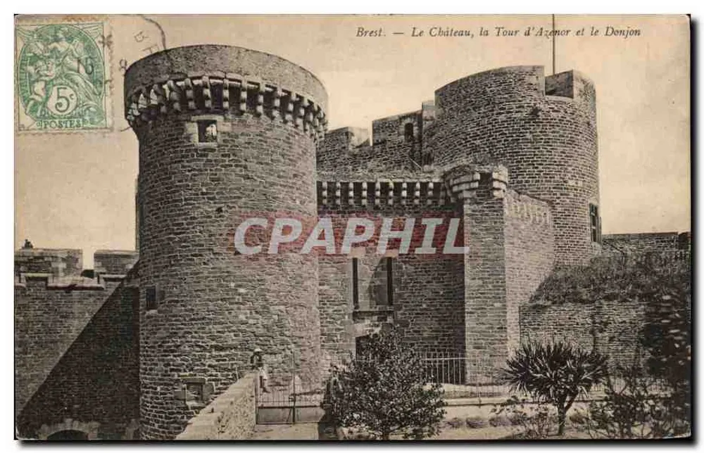 Brest — Das Schloss, die Turm von Azénon und der Bergfried — Verlag nicht sichtbar - Vorderseite