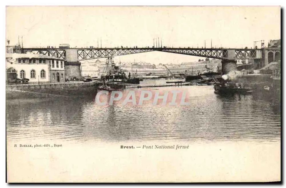 Brest — Ponte Nacional fechado — R. BOELLE, fot.-edit., Brest - Frente