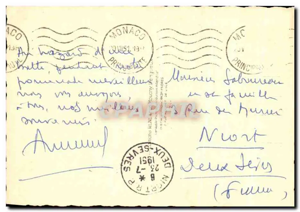 Monte Carlo e Mônaco — Vista Geral — Rens 489 - Verso