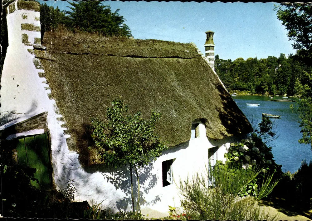 Maison du Pêcheur — cabane à toit de chaume au bord d'un lac — Éditions d'Art RENMA, Quimper - Vorderseite