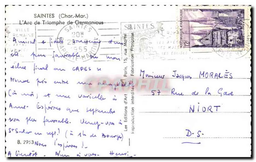 जर्मेनिकस के ट्राइओम्फ आर्क — सेंट्स (चेरेंट-मरीताइम) — पेरिस के कला संस्करण - पीछे