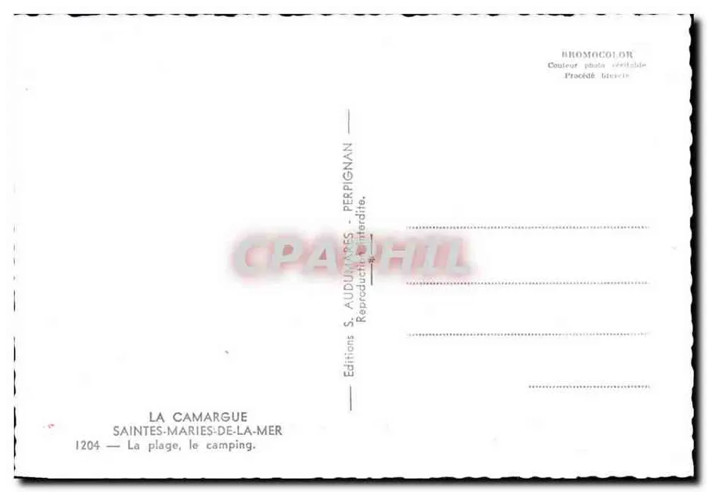Saintes-Maries-de-la-Mer — Die Bucht, der Campingplatz — Éditions S. Auduignan, Perpignan - Rückseite