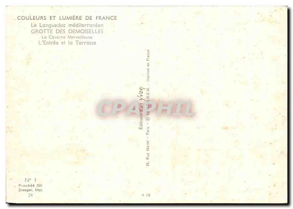 Höhle der Damen — Mittelmeer-Languedoc — Éditions Yvon - Rückseite
