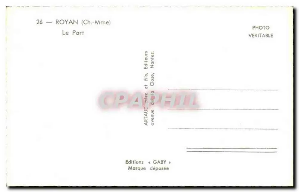 Royan (Charente-Maritime) — O Porto — Edições Gaby - Verso
