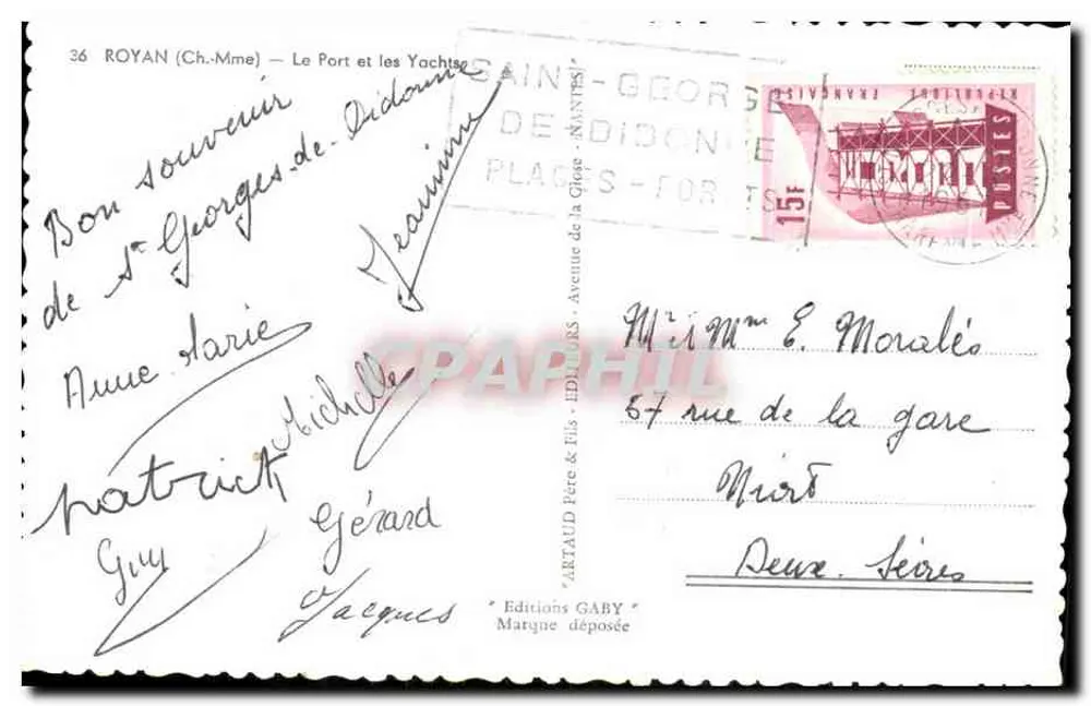 O Porto e os Yachts — Royan — Edições Gaby - Verso