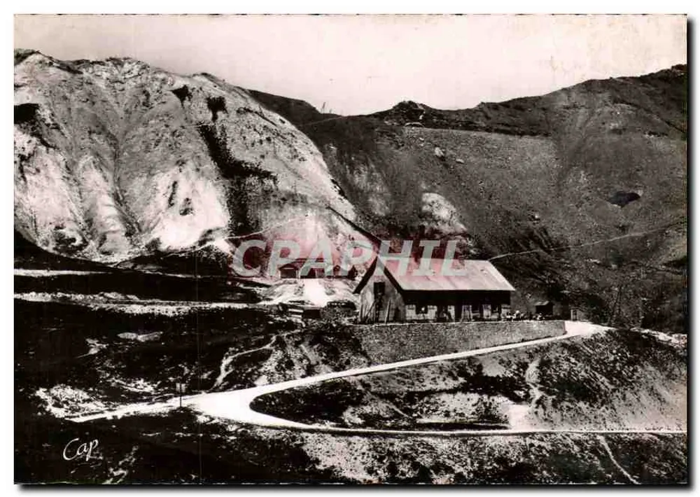 Der Große Galibier — Gipfel des Passes — Refugien und Tunnel — REAL-PHOTO C.A.F. - STRASBOURG - PARIS - Vorderseite