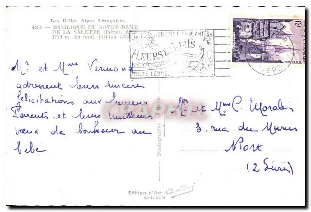 Basílica de Nossa Senhora de La Salette — As Belas Alpes Francesas — Édition d'Art Grenoble - Verso