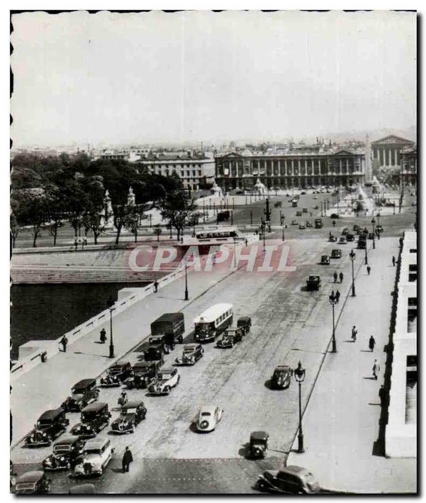 Paris — Brücke und Place de la Concorde sowie Butte Montmartre — Éditions d'Art Jean François Martel - Vorderseite