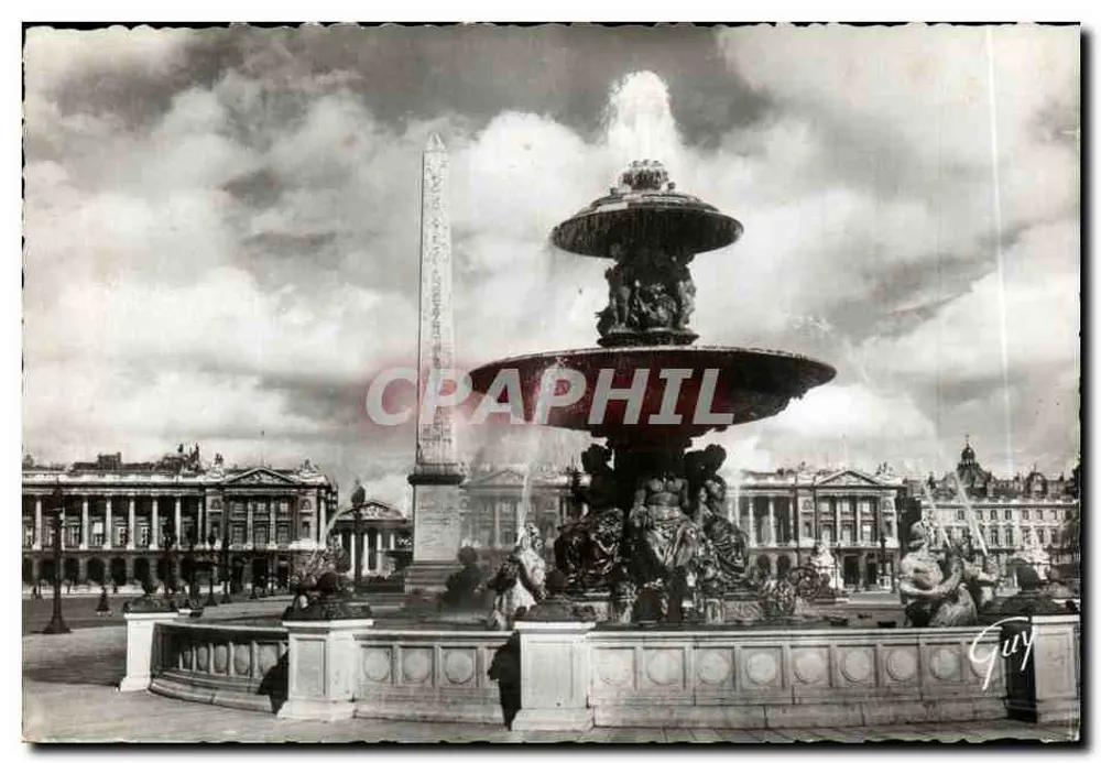 Place de la Concorde — Fontaine und Obelisk — Éd. d'Art GLY, Paris - Vorderseite