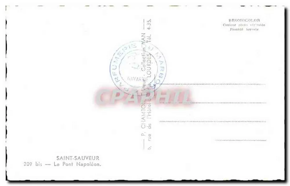 O Ponte Napoléon — Saint-Sauveur — P. CHAMBOURG Editor, 209 bis - Verso