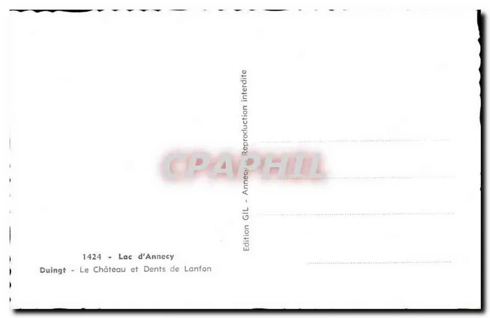 See Annecy — Schloss und Dents de Lanfon — Edition GIL - Rückseite