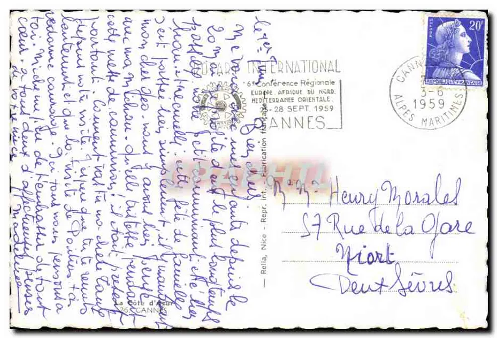 Cannes — Lembrete de Cannes — A Costa Azul - Verso