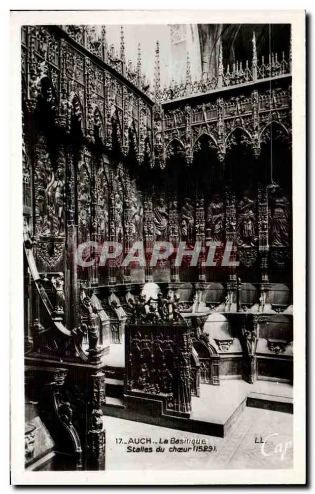 Auch - A Basílica. Cadeiras do coro (1529) — Editor C.A.P. - Paris, n° 17 - Frente