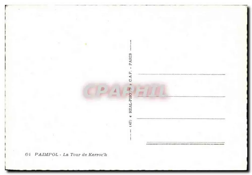 Paimpol - A Torre de Kerroc'h — Cap — editor REAL-PHOTO - PARIS - Verso