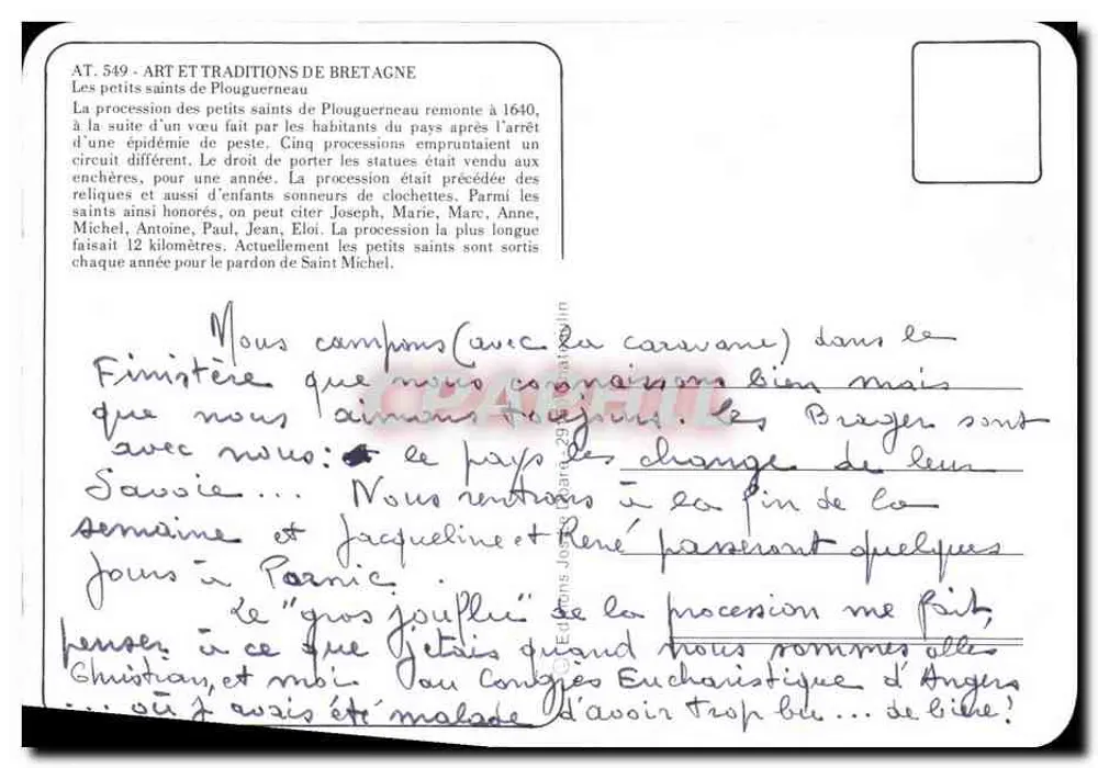 Os Pequenos Santos de Plouguerneau — procissão religiosa — n° 549 - Verso