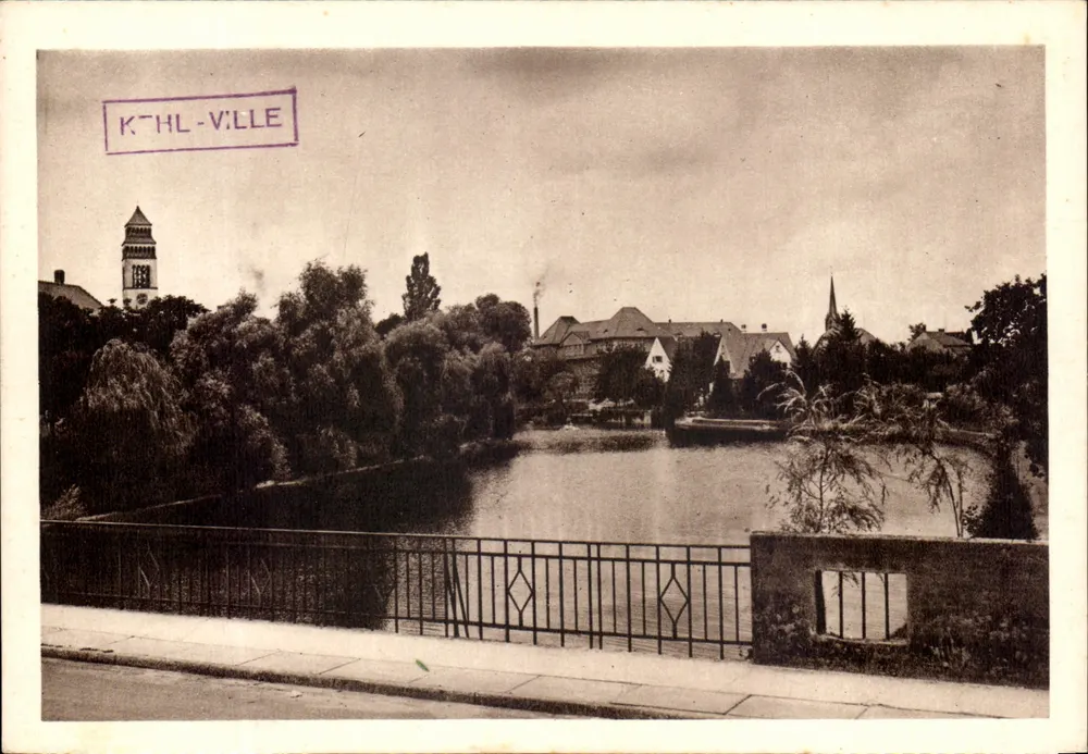 Kehl Stadt — Ansicht des Rheins — Verlag Straßburg - Vorderseite