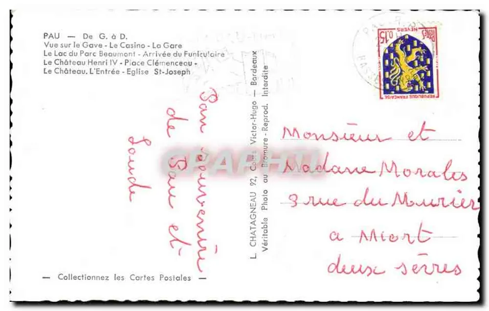 Pau — Panoramablick — L. Chatagneau, 2. Serie - Rückseite