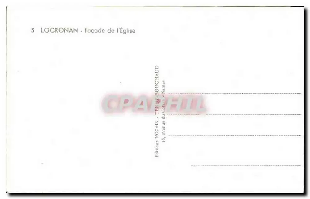 Locronan - Facha da Igreja — Éditions Nozaïs-Tenre-Bouchaoud, Nantes - Verso