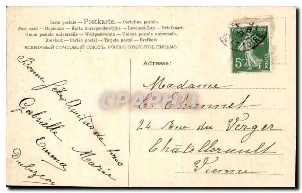 Taube mit einem Brief — Vive la Louise — Verlag A.S. & R. Nr. 630 - Rückseite