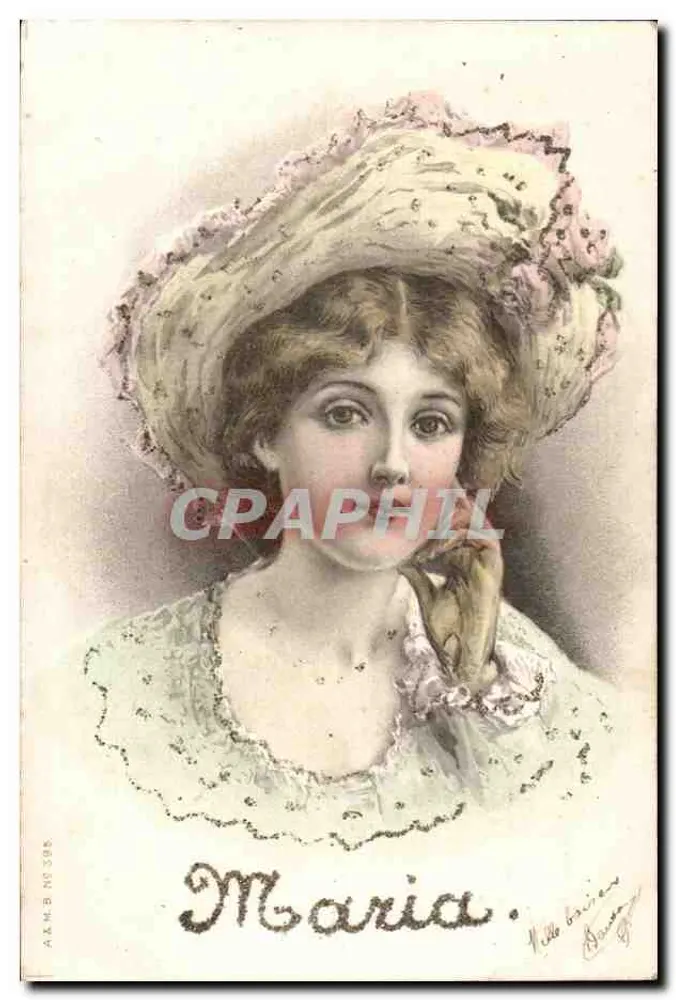 Mulher com chapéu de flores — Maria — A.A.M.B. N° 394 - Frente