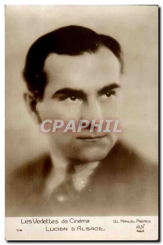 Lucien d'Alsace — As Estrelas do Cinema — G.L. Manuel Frères, Paris - Frente