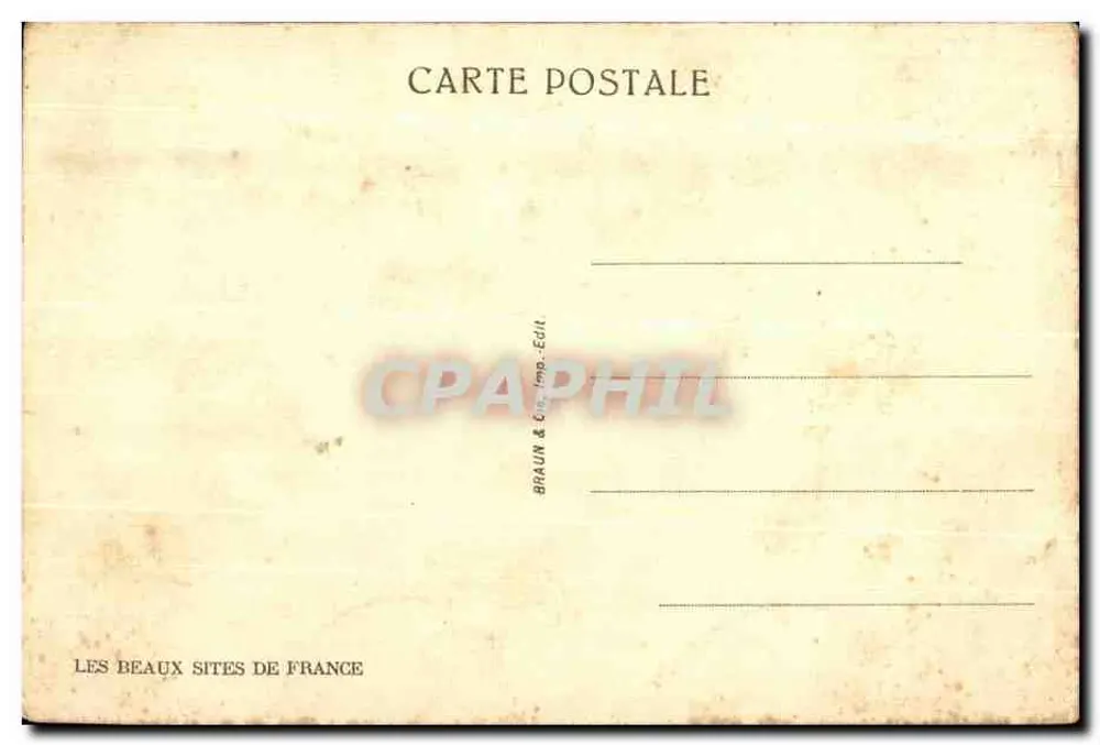 Petits paysans alsaciens — groupe de cinq enfants en tenues traditionnelles — éditeur BRAUN & Cie. Imp. Edit. n° 500 - Verso