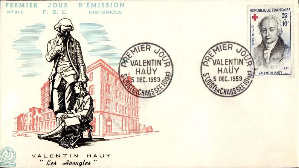 Valentin Haüy — 'Les Aveugles' — F.D.C. n°312, historische Ausgabe - Vorderseite