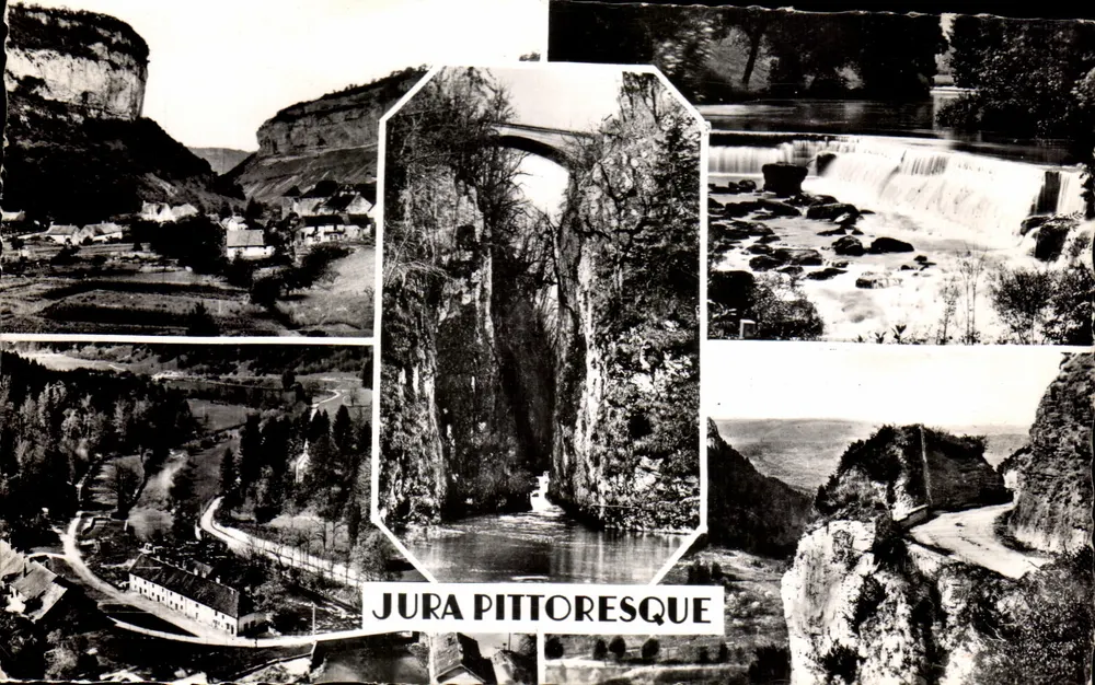 Jura pitoresco — vista composta — Edit. F. Bey, Dole - Frente