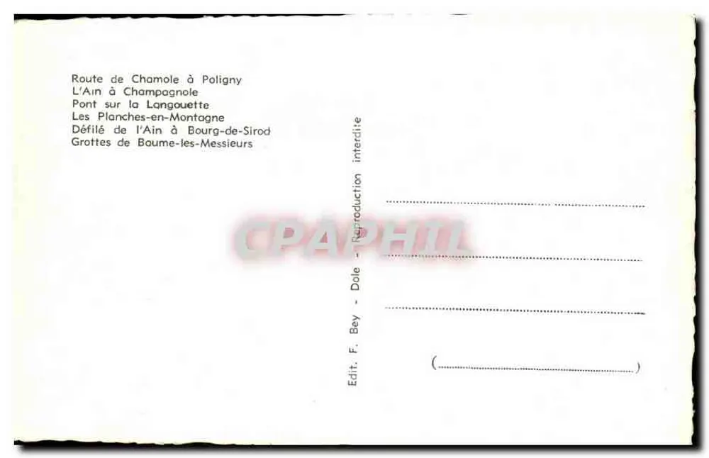 Jura pitoresco — vista composta — Edit. F. Bey, Dole - Verso