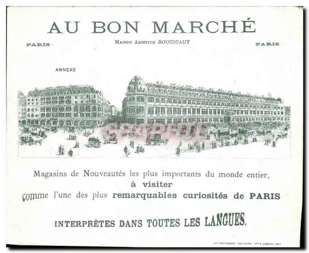 Kinder des Vaterlandes — Am Bon Marché — Maison Aristide Boucicaut - Rückseite