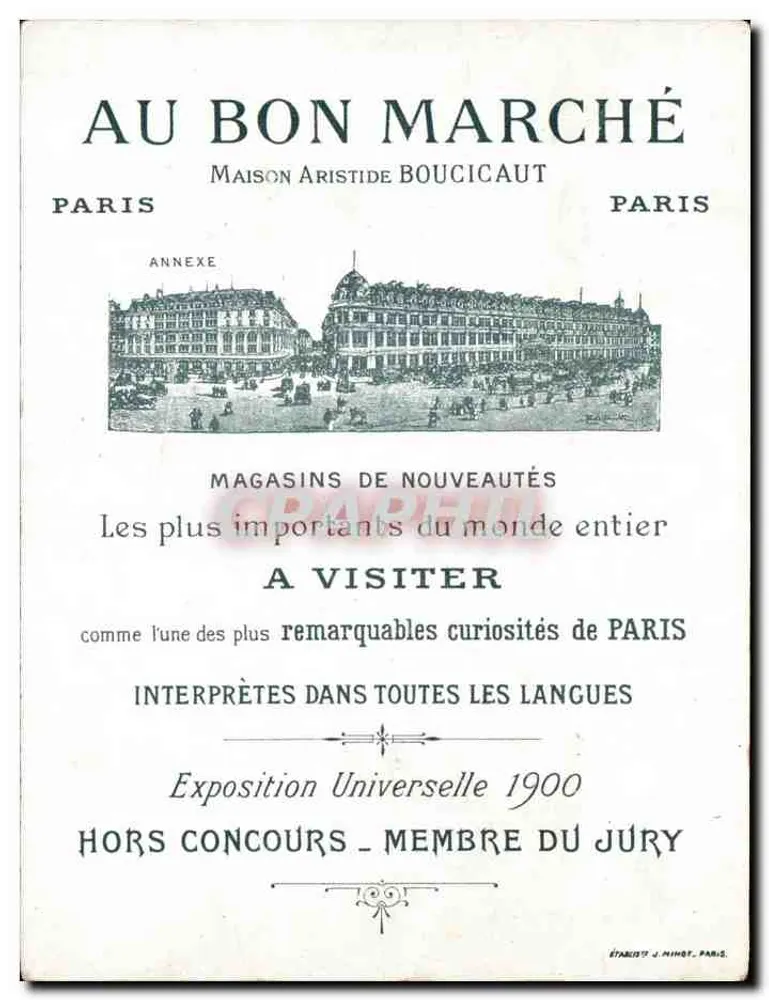 Der Pferdesport — Bei Le Bon Marché — Verlag J. Mihot, Paris - Rückseite