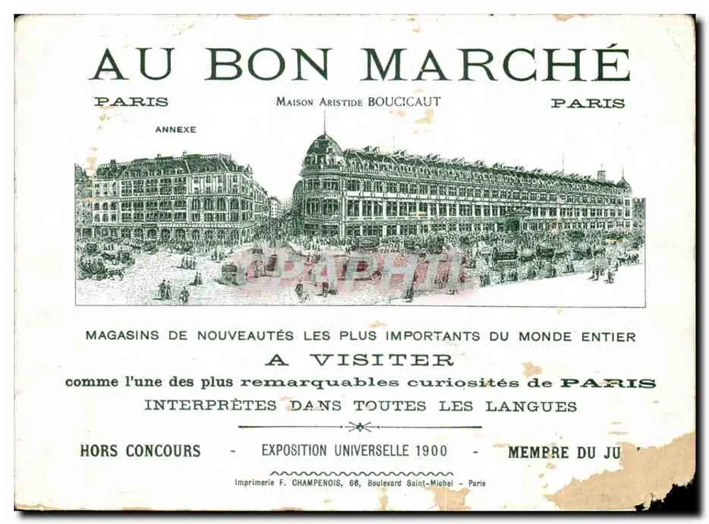 Die kleinen Manöver — Infanterie gegen Kavallerie — Verlag AU BON MARCHÉ - Rückseite