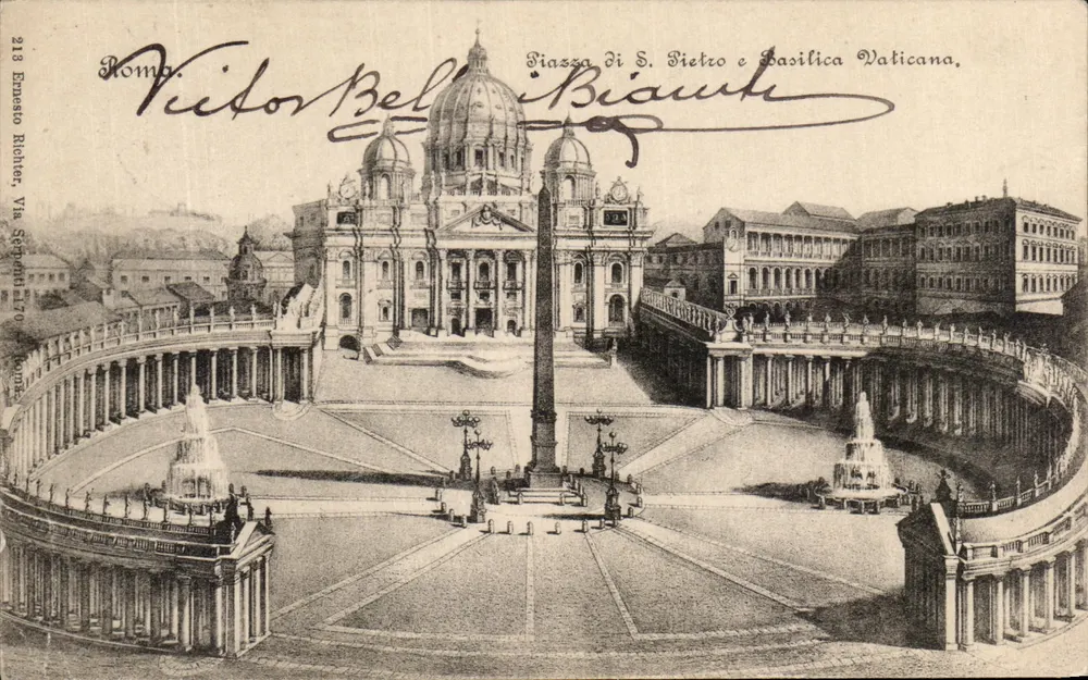 Piazza di S. Pietro und Basilika Vatikan — Rom — Verlag Enrico Richter, n° 218 - Vorderseite