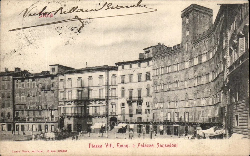 Piazza Vittorio Emanuele en Palazzo Sansedoni — Siena — Carlo Nava, uitgever, n° 12602 - Voorkant